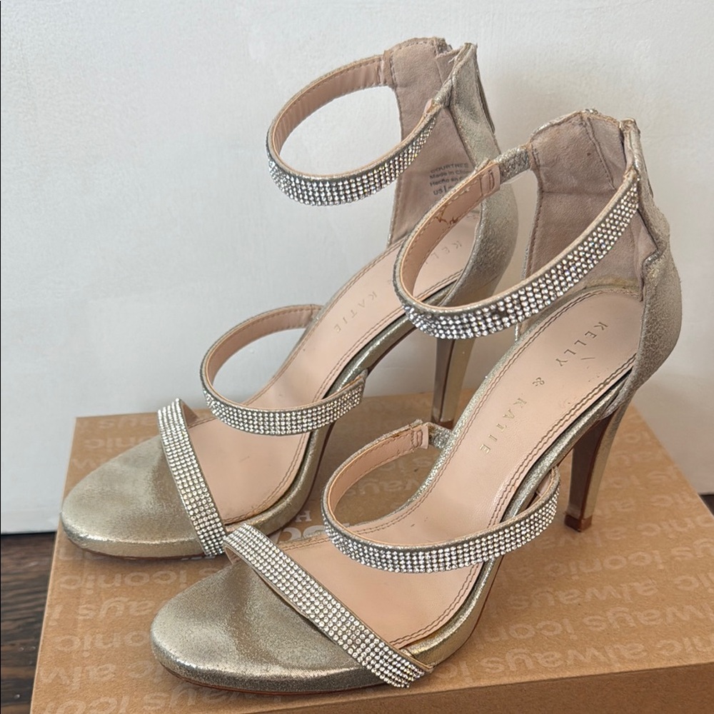 Kelly & Katie Silver Strappy Heels